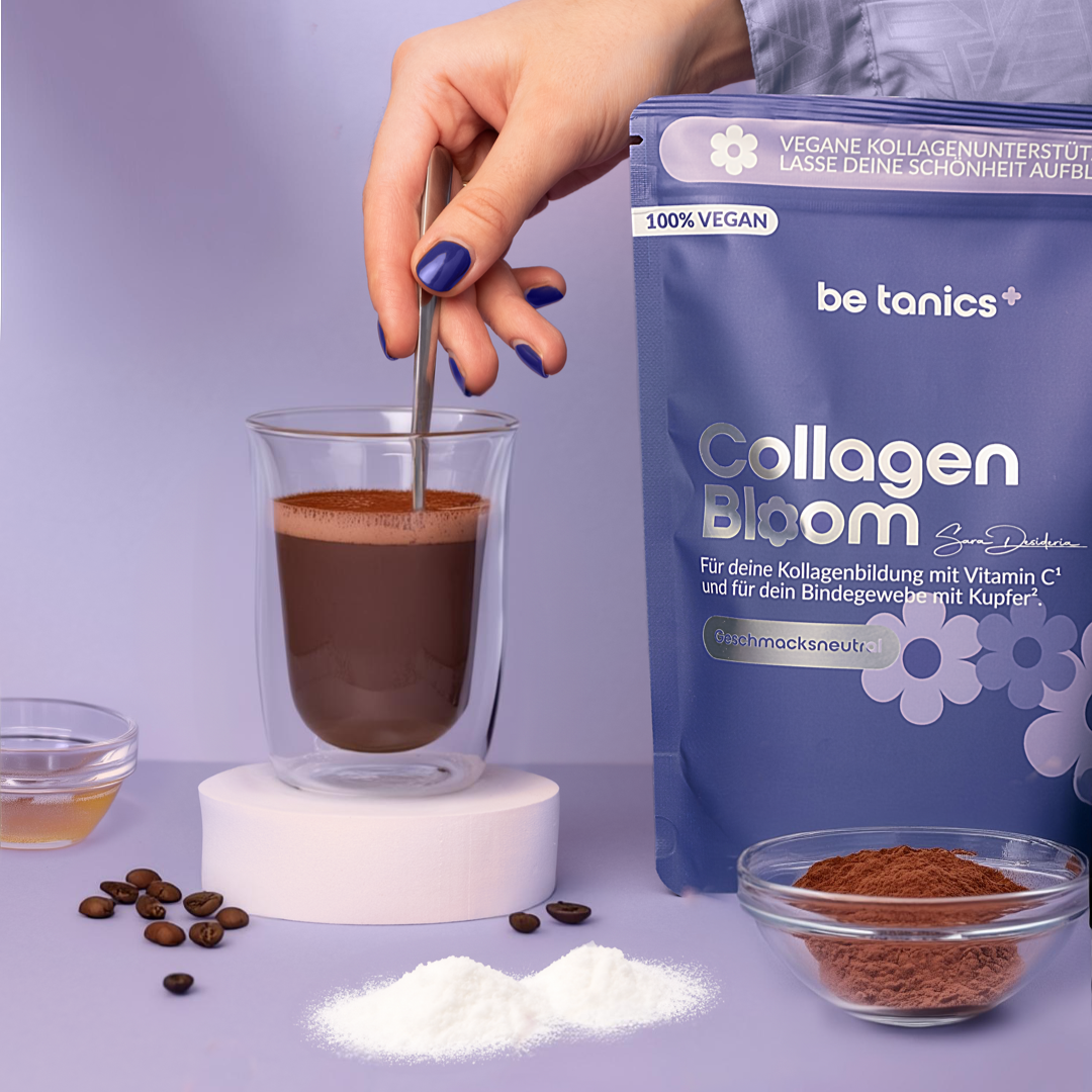 Energisierender Kaffee-Kakao-Booster mit Collagen Bloom