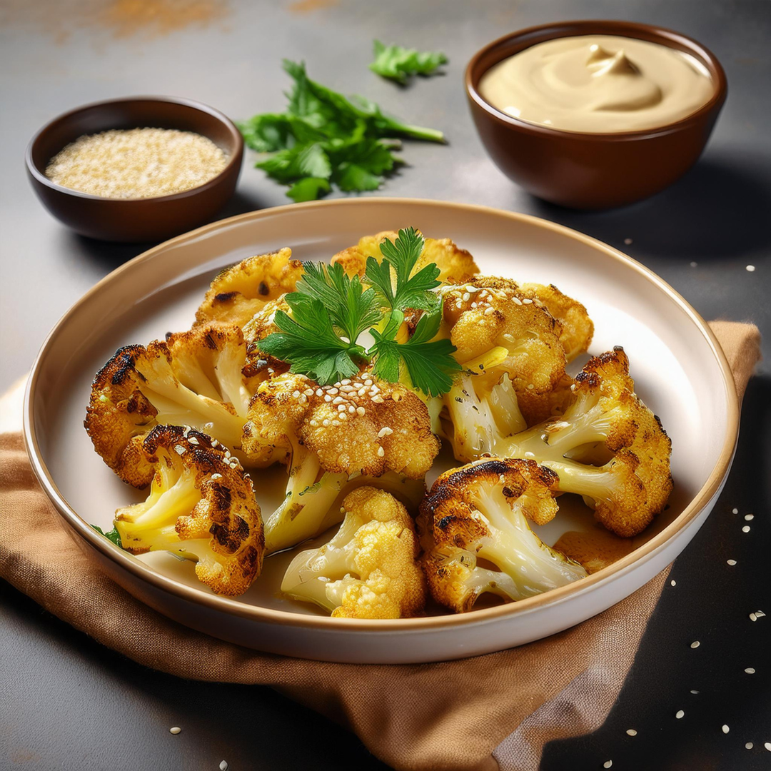 Gerösteter Blumenkohl mit Tahini – be tanics Gerösteter Blumenkohl mit Tahini – be tanics