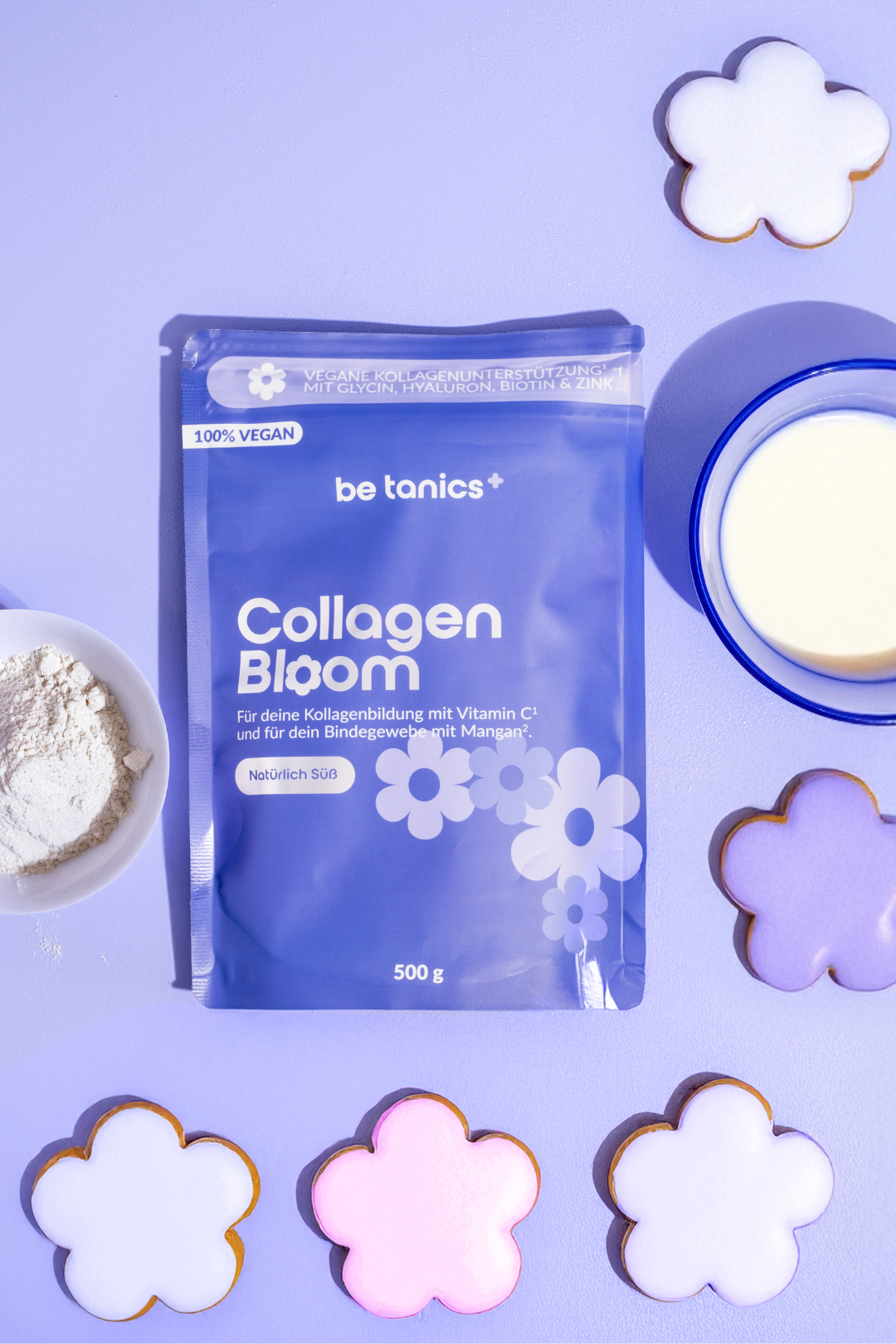 Vegane CollagenBloom-Blütenkekse mit Glasur