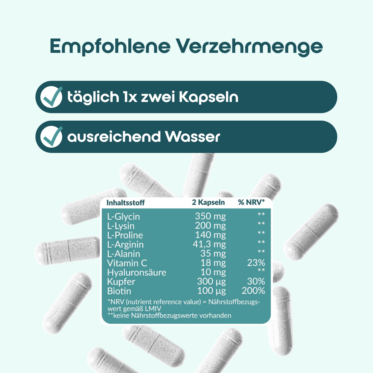 Kollagen - täglich 1x zwei Kapseln